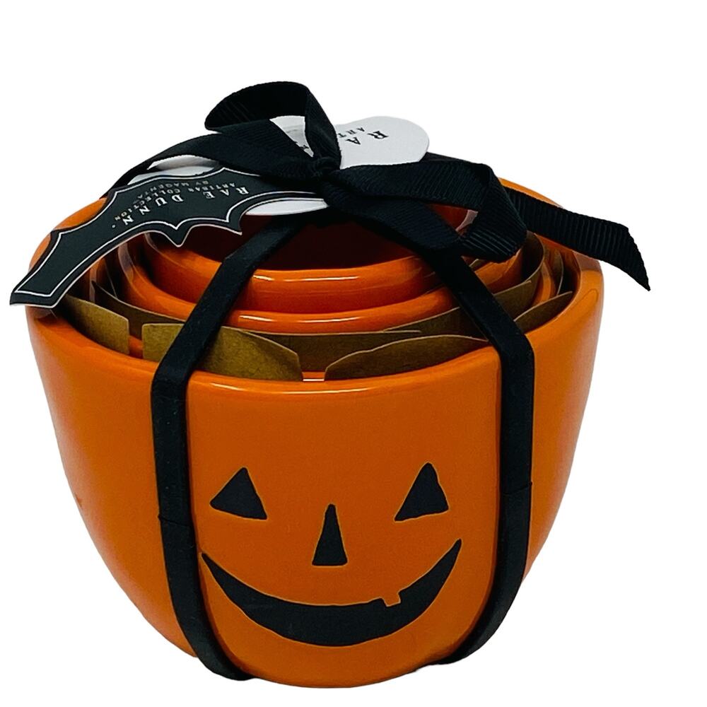 Rae Dunn Jack O Lantern Pumpkin Measuring Cups Trick Or Treat Halloween NWT